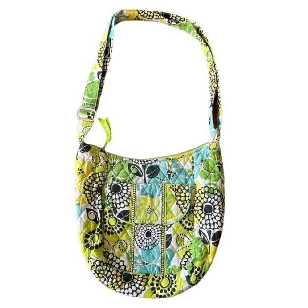 Vera Bradley Brights Retired Limes Up Pattern Adjustable Strap Crossbody Purse